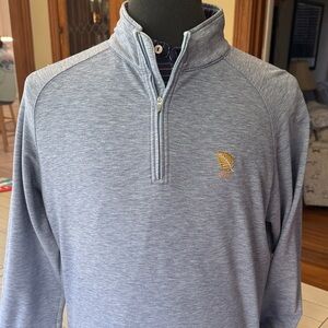 Peter Millar Light Gray Performance Golf Pullover